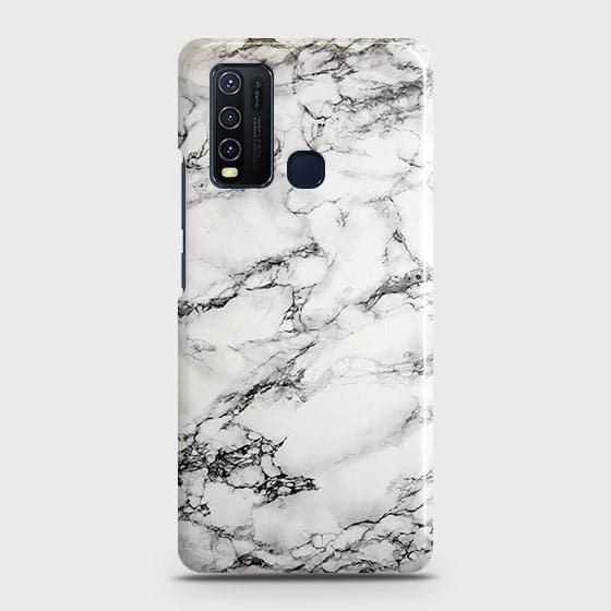 Vivo Y30 Cover - Matte Finish - Trendy Mysterious White Marble Printed Hard Case with Life Time Colors Guarantee