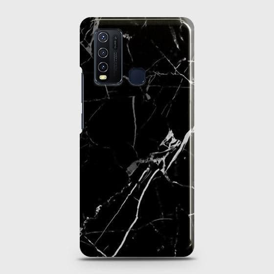 Vivo Y30 Cover - Black Modern Classic Marble Printed Hard Case with Life Time Colors Guarantee