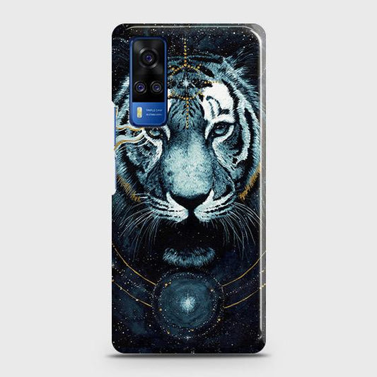 Vivo Y51 2020 Cover - Vintage Galaxy Tiger Printed Hard Case with Life Time Colors Guarantee