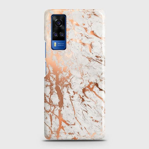 Vivo Y51 2020 Cover - In Chic Rose Gold Chrome Style Printed Hard Case with Life Time Colors Guarantee(2b28)