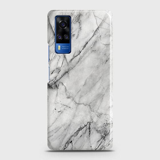Vivo Y31 Cover - Matte Finish - Trendy White Marble Printed Hard Case with Life Time Colors Guarantee b58