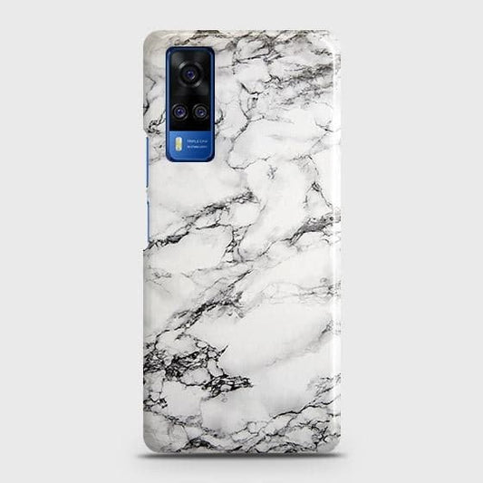 Vivo Y51 (2020 December) Cover - Matte Finish - Trendy Mysterious White Marble Printed Hard Case with Life Time Colors Guarantee ( Fast Delivery )