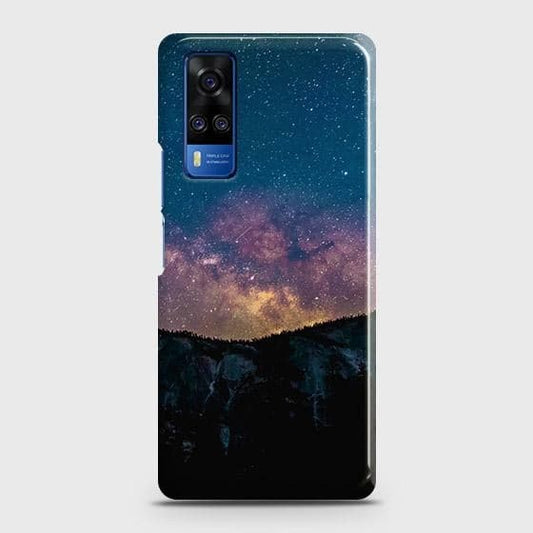 Vivo Y51s Cover - Matte Finish - Embrace Dark Galaxy  Trendy Printed Hard Case with Life Time Colors Guarantee