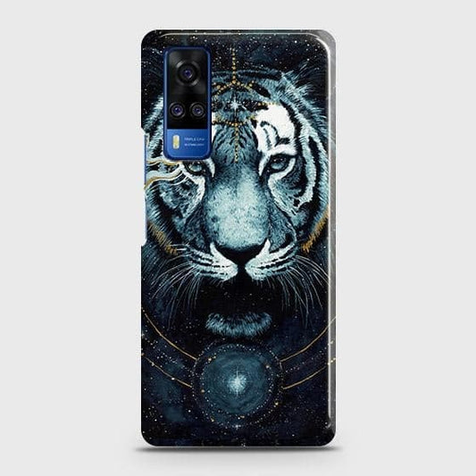 Vivo Y53s 4G Cover - Vintage Galaxy Tiger Printed Hard Case with Life Time Colors Guarantee
