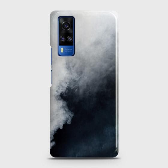 Vivo Y53s 4G Cover - Matte Finish - Trendy Misty White and Black Marble Printed Hard Case with Life Time Colors Guarantee