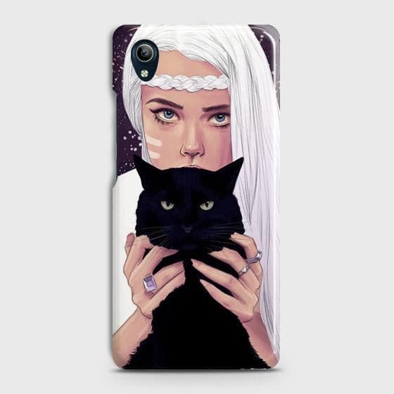 Vivo Y90 Cover - Trendy Wild Black Cat Printed Hard Case with Life Time Colors Guarantee
