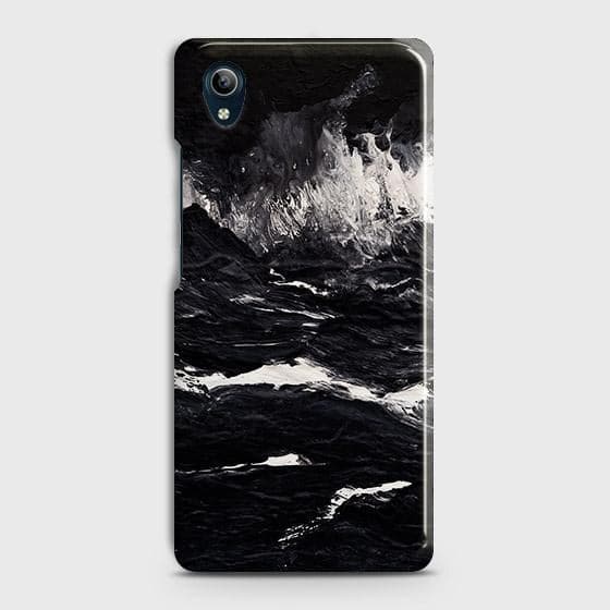 Vivo Y90 Cover - Black Ocean Marble Trendy Printed Hard Case with Life Time Colors Guarantee