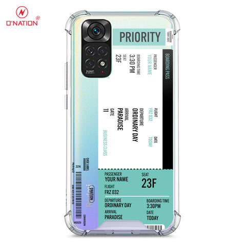 Xiaomi Redmi Note 11E Pro Cover - Personalised Boarding Pass Ticket Series - 5 Designs - Clear Phone Case - Soft Silicon Borders