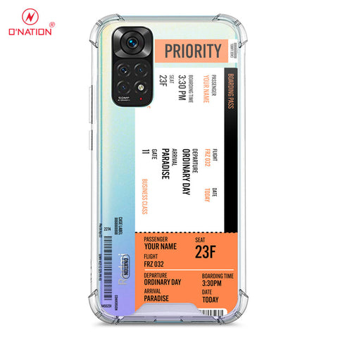 Xiaomi Redmi Note 11E Pro Cover - Personalised Boarding Pass Ticket Series - 5 Designs - Clear Phone Case - Soft Silicon Borders