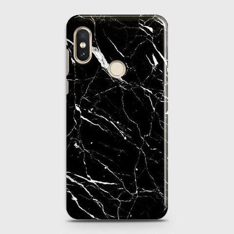Xiaomi Mi 8 Cover - Trendy Black Marble Printed Hard Case with Life Time Colors Guarantee