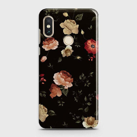 Xiaomi Mi 8 Cover - Matte Finish - Dark Rose Vintage Flowers Printed Hard Case with Life Time Colors Guarantee b48