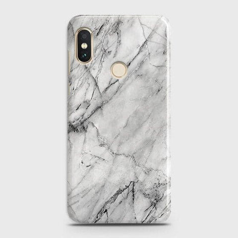 Xiaomi Mi 8 Cover - Matte Finish - Trendy White Floor Marble Printed Hard Case with Life Time Colors Guarantee - D2