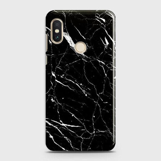 Xiaomi Mi A2 / Mi 6X Cover - Trendy Black Marble Printed Hard Case with Life Time Colors Guarantee