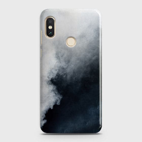 Xiaomi Mi A2 / Mi 6X Cover - Matte Finish - Trendy Misty White and Black Marble Printed Hard Case with Life Time Colors Guarantee