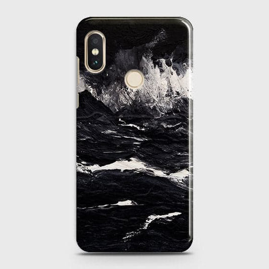 Xiaomi Mi A2 / Mi 6X Cover - Black Ocean Marble Trendy Printed Hard Case with Life Time Colors Guarantee