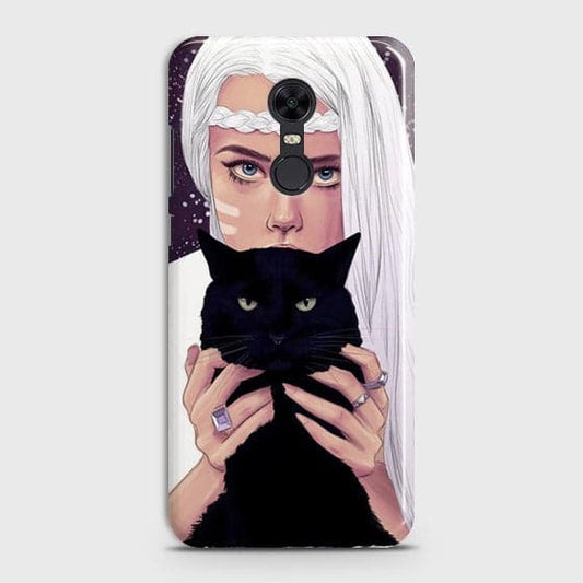 Xiaomi Redmi 5 Cover - Trendy Wild Black Cat Printed Hard Case with Life Time Colors Guarantee