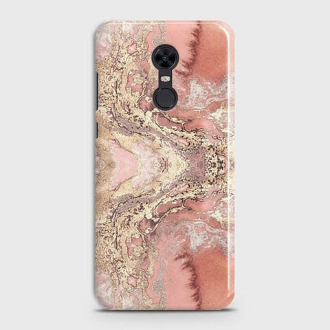 Xiaomi Redmi 5 Cover - Trendy Chic Rose Gold Marble Printed Hard Case with Life Time Colors Guarantee