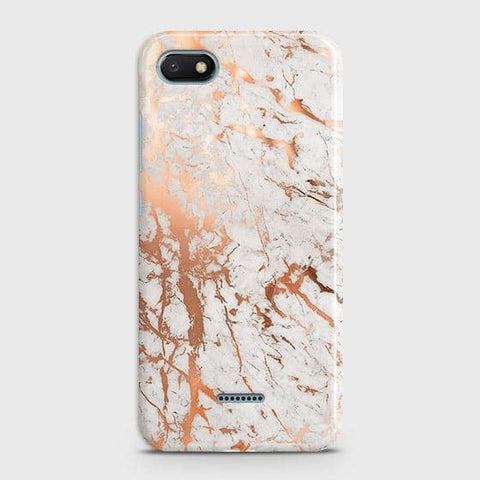 Xiaomi Redmi 6A Cover - In Chic Rose Gold Chrome Style Printed Hard Case with Life Time Colors Guarantee