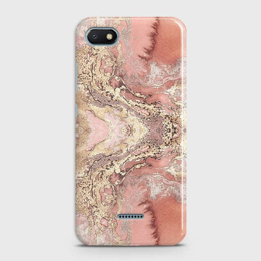 Xiaomi Redmi 6A Cover - Trendy Chic Rose Gold Marble Printed Hard Case with Life Time Colors Guarantee