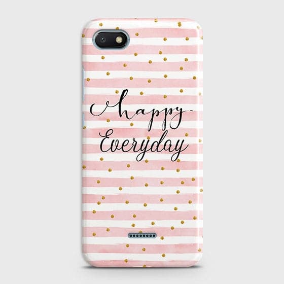 Xiaomi Redmi 6A Cover - Trendy Happy Everyday Printed Hard Case with Life Time Colors Guarantee