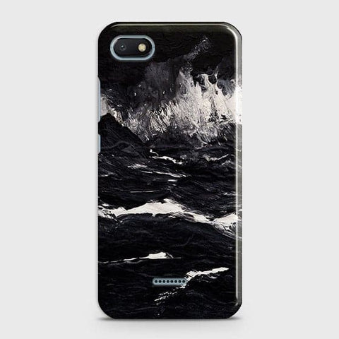 Xiaomi Redmi 6A Cover - Black Ocean Marble Trendy Printed Hard Case with Life Time Colors Guarantee