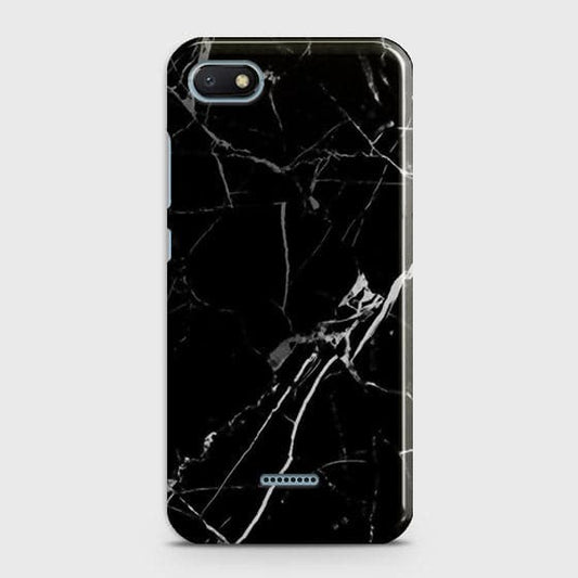 Xiaomi Redmi 6A Cover - Black Modern Classic Marble Printed Hard Case with Life Time Colors Guarantee