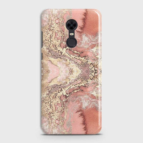 Xiaomi Redmi Note 5 / Redmi 5 Plus Cover - Trendy Chic Rose Gold Marble Printed Hard Case with Life Time Colors Guarantee