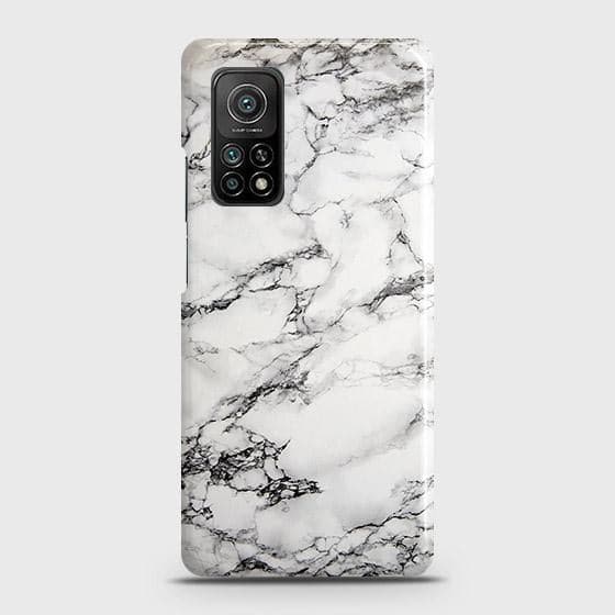 Xiaomi Mi 10T Cover - Matte Finish - Trendy Mysterious White Marble Printed Hard Case with Life Time Colors Guarantee