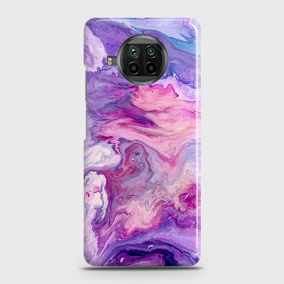 Xiaomi Mi 10T Lite Cover - Chic Blue Liquid Marble Printed Hard Case with Life Time Colors Guarantee