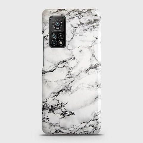 Xiaomi Mi 10T Pro Cover - Matte Finish - Trendy Mysterious White Marble Printed Hard Case with Life Time Colors Guarantee