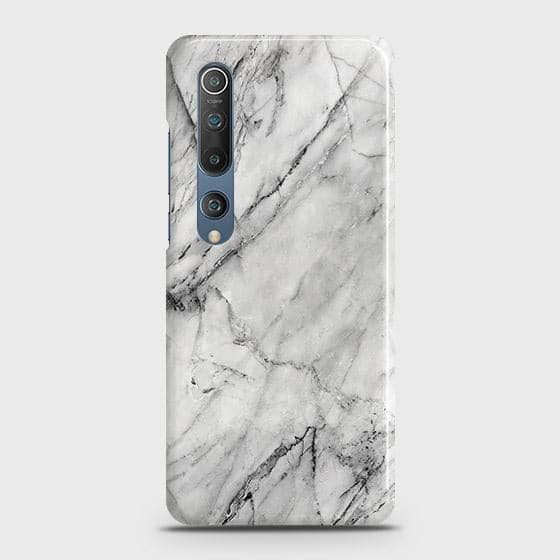 Xiaomi Mi 10 Cover - Matte Finish - Trendy White Marble Printed Hard Case with Life Time Colors Guarantee