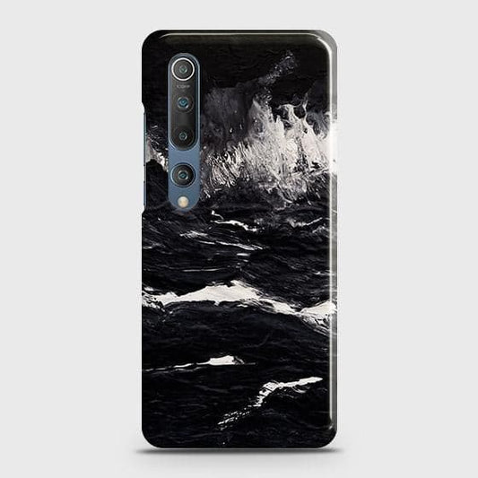 Xiaomi Mi 10 Cover - Black Ocean Marble Trendy Printed Hard Case with Life Time Colors Guarantee
