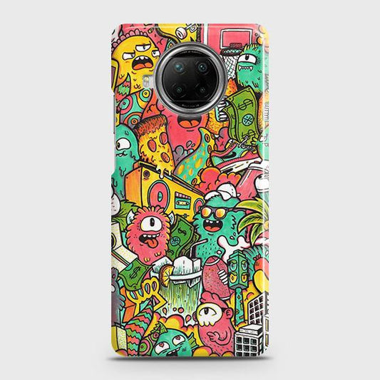 Xiaomi Mi 10i Cover - Matte Finish - Candy Colors Trendy Sticker Collage Printed Hard Case with Life Time Colors Guarantee