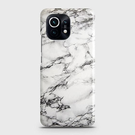 Xiaomi Mi 11 Cover - Matte Finish - Trendy Mysterious White Marble Printed Hard Case with Life Time Colors Guarantee