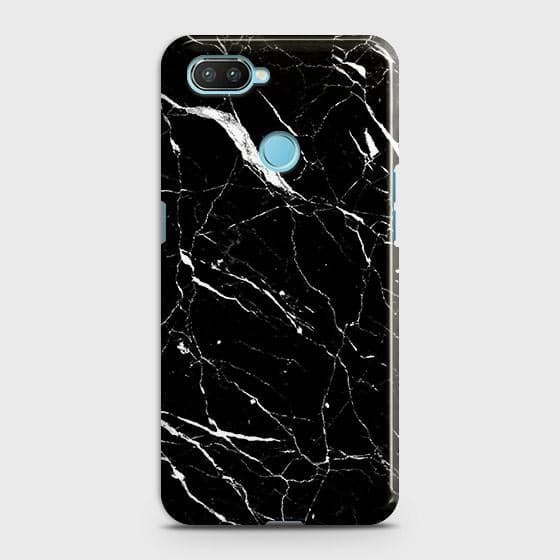 Xiaomi Mi 8 Lite Cover - Trendy Black Marble Printed Hard Case with Life Time Colors Guarantee