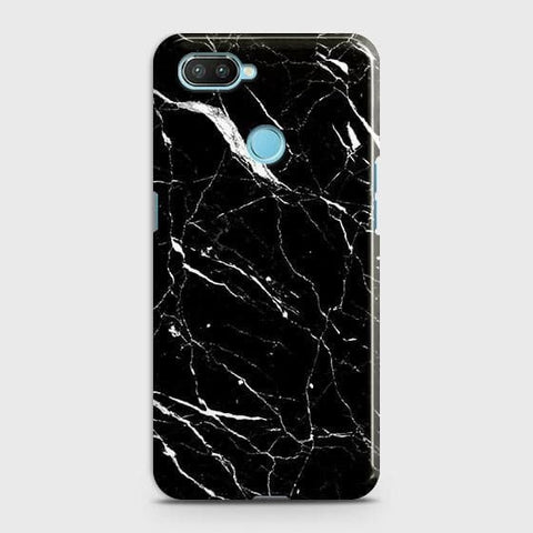 Xiaomi Mi 8 Lite Cover - Trendy Black Marble Printed Hard Case with Life Time Colors Guarantee
