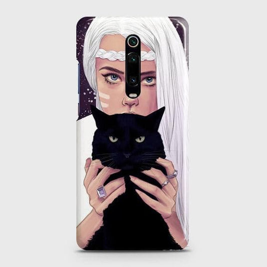 Xiaomi Mi 9T Cover - Trendy Wild Black Cat Printed Hard Case with Life Time Colors Guarantee
