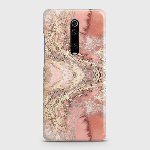 Xiaomi Mi 9T Cover - Trendy Chic Rose Gold Marble Printed Hard Case with Life Time Colors Guarantee