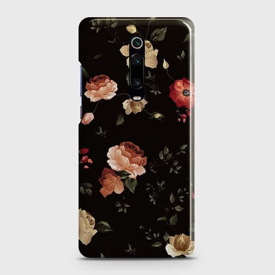 Xiaomi Mi 9T Cover - Matte Finish - Dark Rose Vintage Flowers Printed Hard Case with Life Time Colors Guarantee