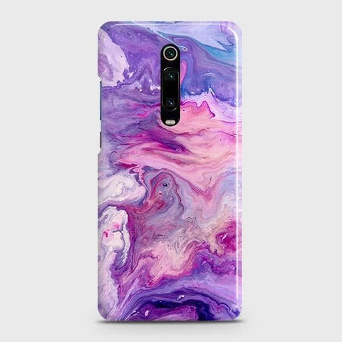 Xiaomi Mi 9T Cover - Chic Blue Liquid Marble Printed Hard Case with Life Time Colors Guarantee