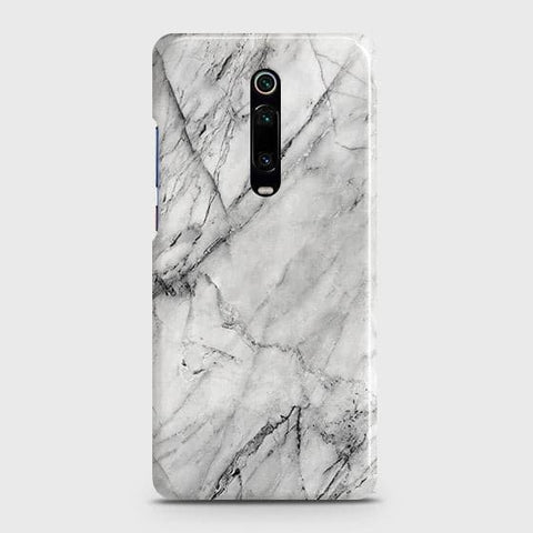 Xiaomi Mi 9T Cover - Matte Finish - Trendy White Floor Marble Printed Hard Case with Life Time Colors Guarantee - D2