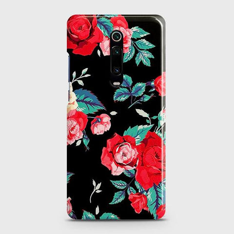 Xiaomi Mi 9T Pro Cover - Luxury Vintage Red Flowers Printed Hard Case with Life Time Colors Guarantee