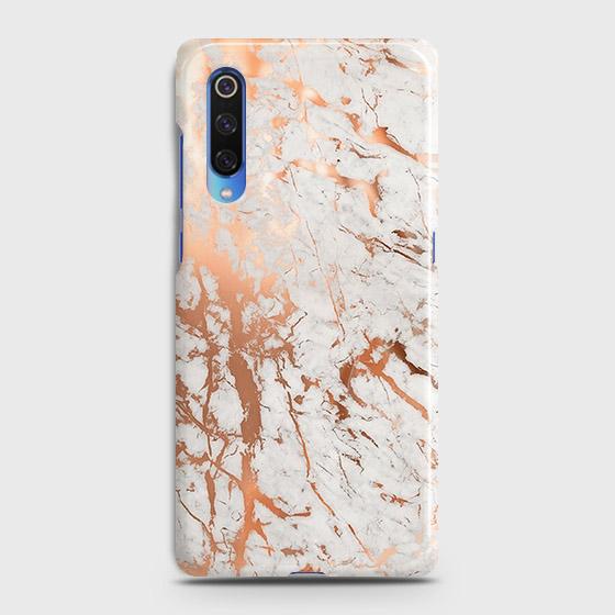Xiaomi Mi 9 Cover - In Chic Rose Gold Chrome Style Printed Hard Case with Life Time Colors Guarantee
