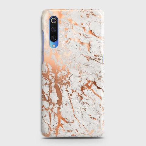 Xiaomi Mi 9 Cover - In Chic Rose Gold Chrome Style Printed Hard Case with Life Time Colors Guarantee