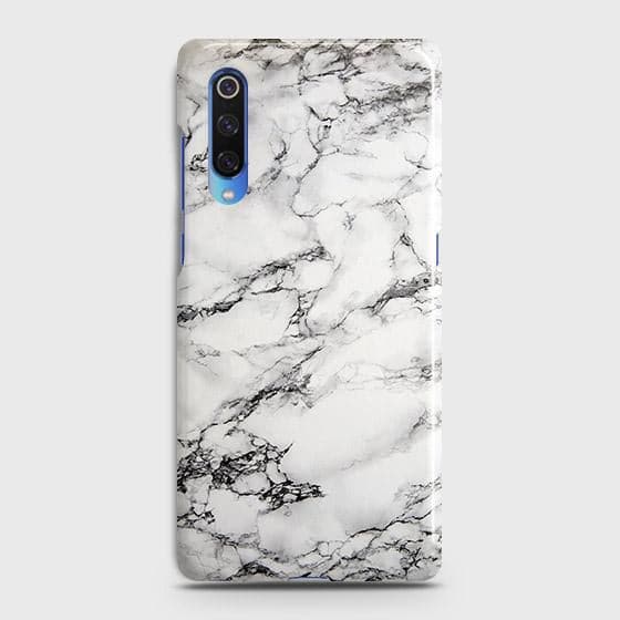 Xiaomi Mi 9 Cover - Matte Finish - Trendy Mysterious White Marble Printed Hard Case with Life Time Colors Guarantee
