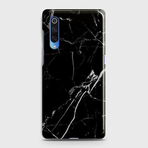 Xiaomi Mi 9 Cover - Black Modern Classic Marble Printed Hard Case with Life Time Colors Guarantee