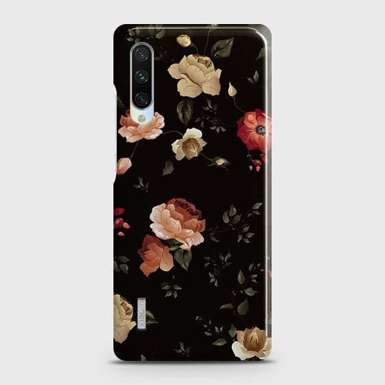 Xiaomi Mi A3Cover - Matte Finish - Dark Rose Vintage Flowers Printed Hard Case with Life Time Colors Guarantee