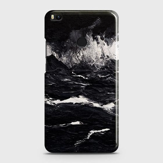 Xiaomi Mi Max 2 Cover - Black Ocean Marble Trendy Printed Hard Case with Life Time Colors Guarantee