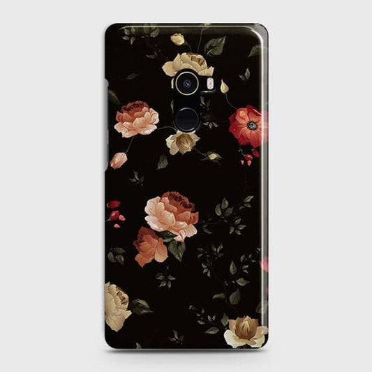 Xiaomi Mi Mix 2 Cover - Matte Finish - Dark Rose Vintage Flowers Printed Hard Case with Life Time Colors Guarantee