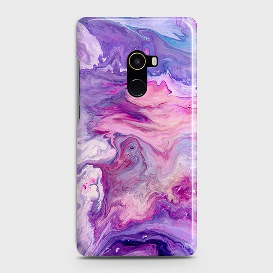 Xiaomi Mi Mix 2 Cover - Chic Blue Liquid Marble Printed Hard Case with Life Time Colors Guarantee